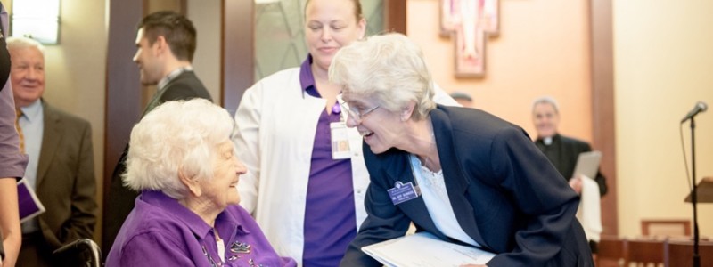 Sr Joy with First Resident Dorothy M Sr Joy with First Resident Dorothy M