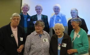 Photo 1 of Sisters who served in Haiti (back row): Sister Faith Cosky, Sister Joy Barker, Sr. Magdala Davlin, Sister Julitta Campbell, (front row) Sister Jeanine Sokolowski, Sister Josephine Dybza, Sister Marie Andre Chorzempa, Sister Fidelis Rubbo.