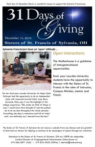 31 Days of Giving Sr. Jane Mary