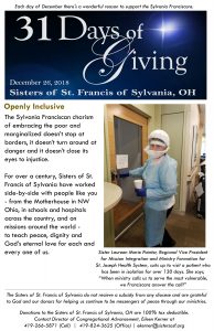 31 days of giving Sister Laureen