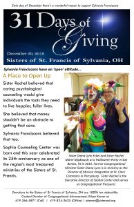 31 Days of Giving Sophia Center