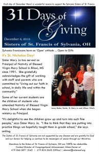 31 Days of Giving Sr Mary Jo