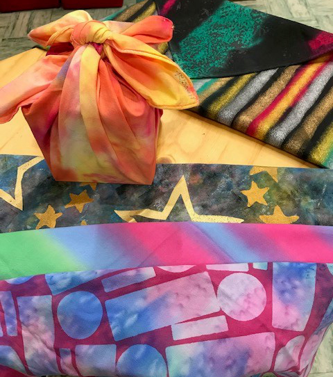 Hand-painted silk scarves