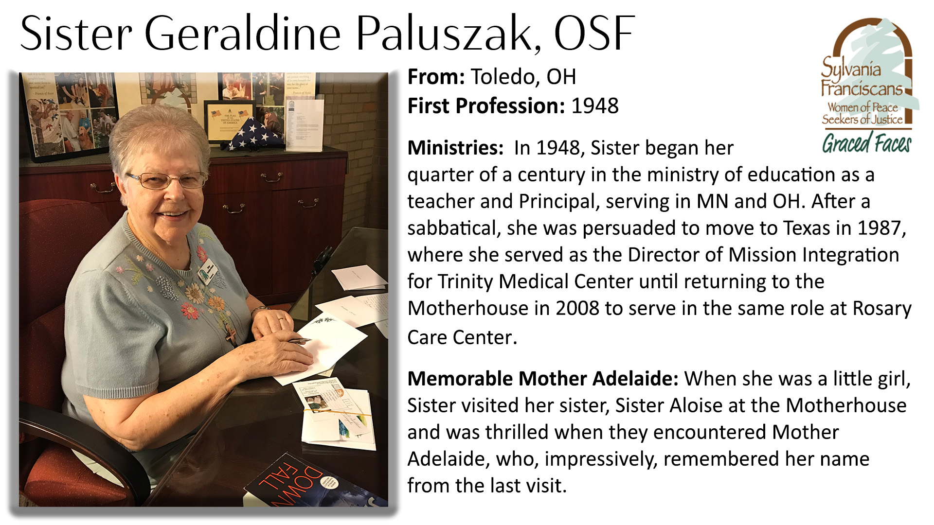 Sister Geraldine Paluszcak OSF