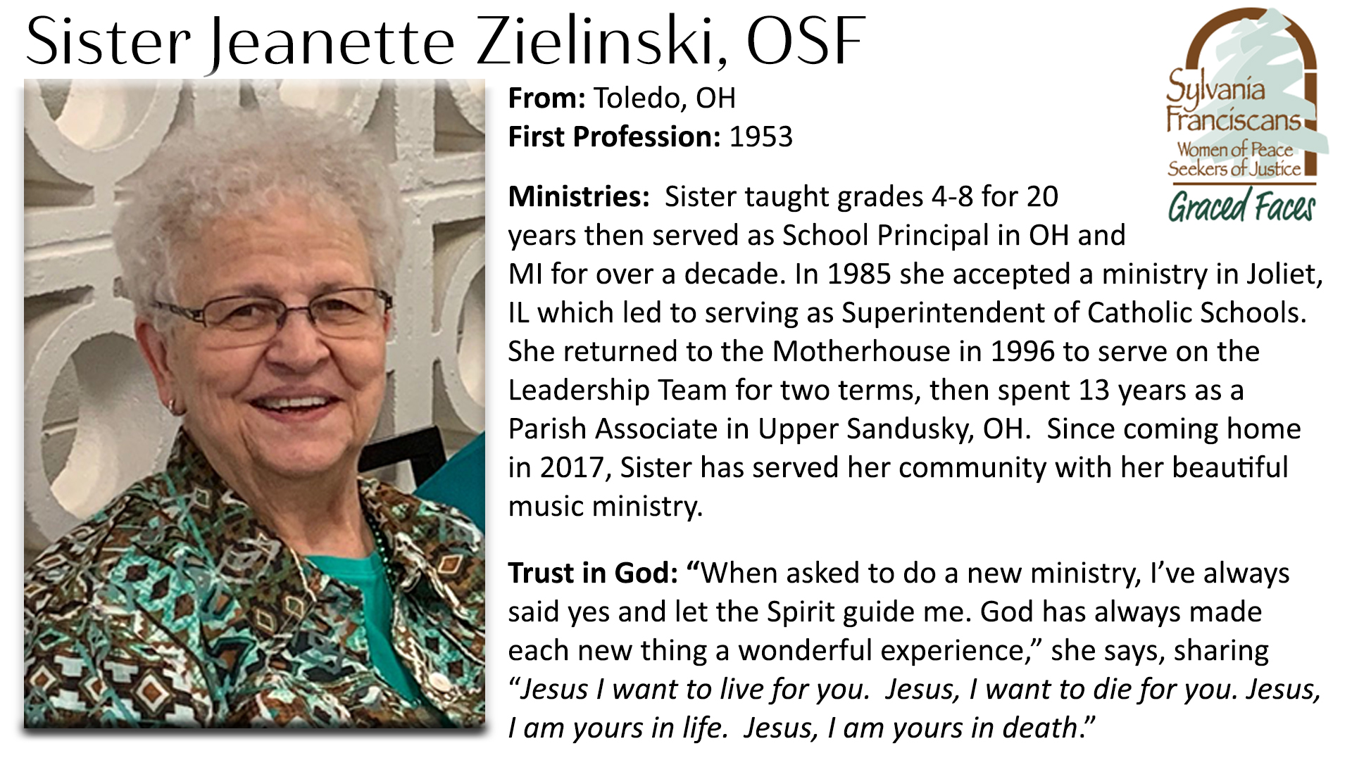 Sister Jeanette Zielinski, OSF