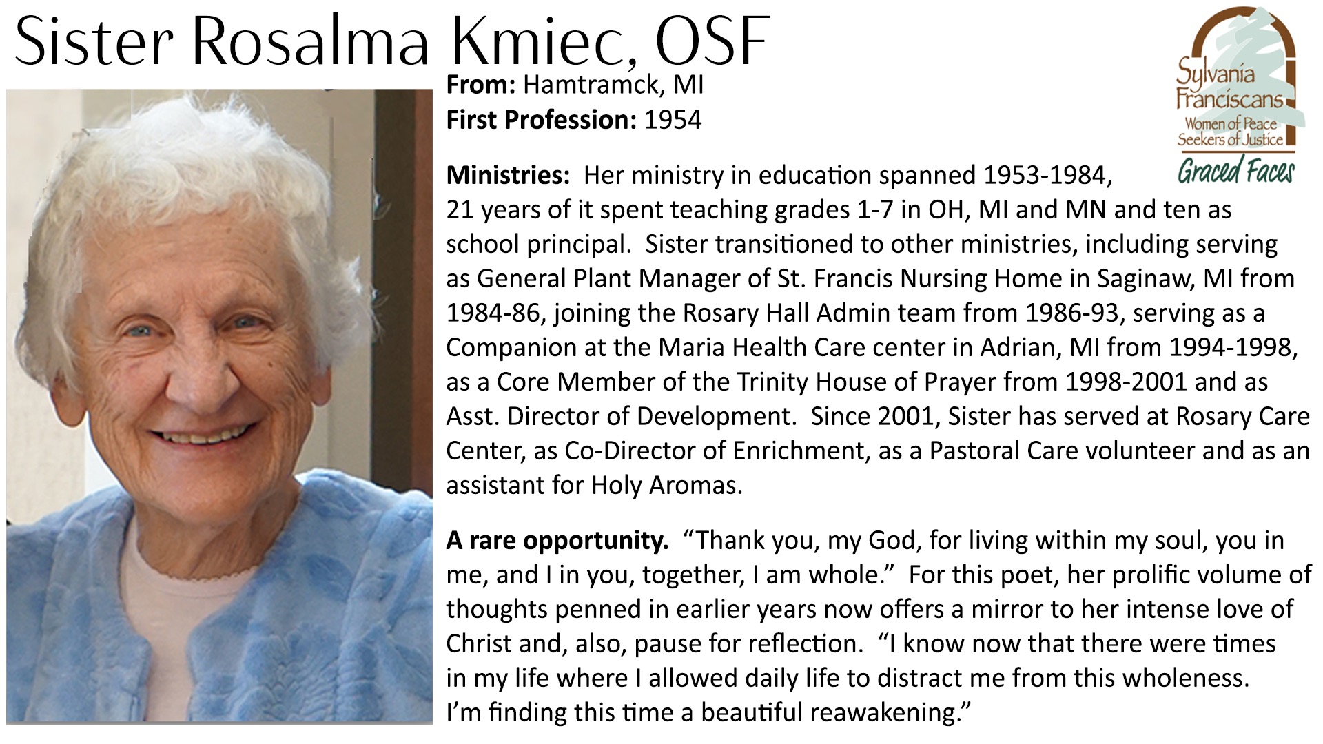 Sister Rosalma Kmiec, OSF
