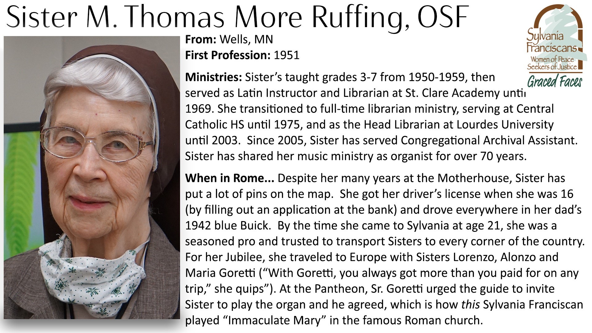 Sister Thomas More Ruffing, OSF